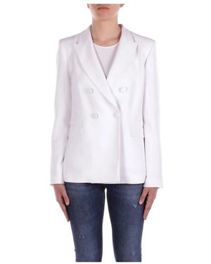 Liu Jo Jassen ,Wit ,Leer Double Breasted Jacket