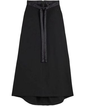 Y-3 Rokken ,Zwart ,Nylon Maxi-Rok Met Gewatteerd Detail