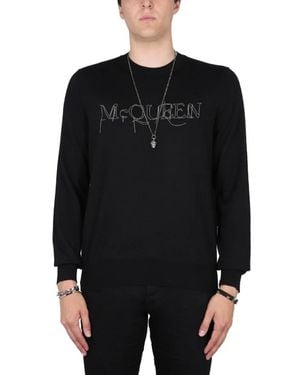 McQueen Round-Neck Knitwear - Black