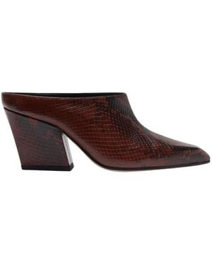 SCAROSSO Heeled Mules - Brown