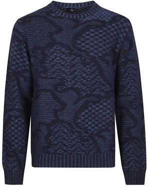 Etro Round-Neck Knitwear - Bleu