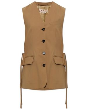 Marni Jassen ,Bruin ,Wol Wolvest Met Diepe Zijsplitten - Naturel