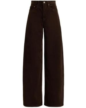 Ralph Lauren Broeken ,Bruin ,Katoen Woven Wide Leg Pants - Zwart
