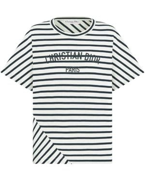 Dior Gestreiftes Baumwoll-T-Shirt Made - Mehrfarbig