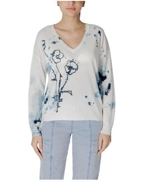 Desigual V-Neck Knitwear - Bleu