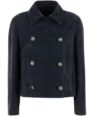 Brunello Cucinelli Leather Jackets - Blue