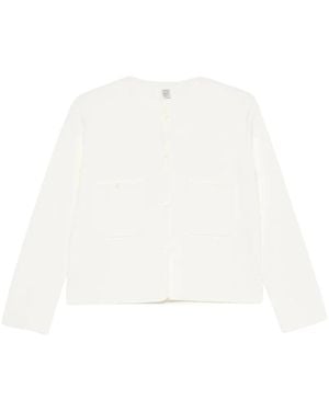 TOTEME Overhemden ,Wit ,Klassieke Compact Gebreide Cardigan