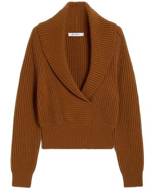 Max Mara V-Neck Knitwear - Marrón
