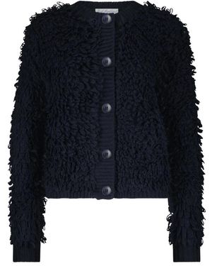 Red Button Jacket Loops Cardigan - Blau