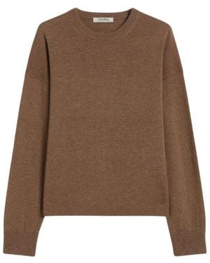 Max Mara Truien & Vesten ,Bruin ,Round-Neck Truien