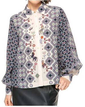 Ivi Overhemden ,Veelkleurig ,Carousel Blouse - Grijs