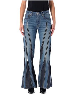 Junya Watanabe Geritste Denim Jeans - Blauw