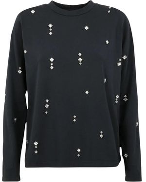 Des Phemmes Crystal-Embellished Long Sleeve Tee - Schwarz