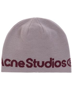 Acne Studios Accessoires ,Roze ,Wol Wool Knit Beanie - Paars