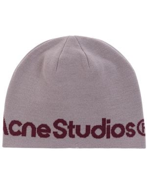 Acne Studios Wollstrickmütze - Lila
