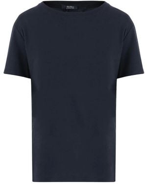 Max Mara T-Shirt Van Katoen En Modal Jersey - Blauw