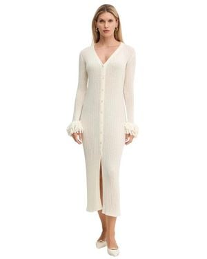 SIMONA CORSELLINI Gebreide Maxi Jurk - Wit