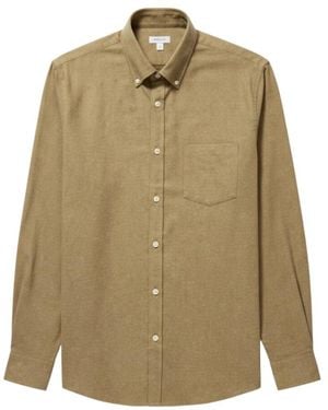 Sunspel Overhemden ,Groen ,Katoen Button Down Flanellen Overhemd