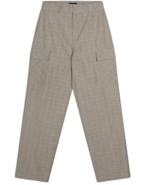 Alix The Label Stijlvolle Check Cargo Broek - Grijs