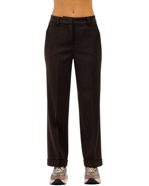 Via Masini 80 Straight Trousers - Nero