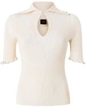Pinko Round-Neck Knitwear - Natural