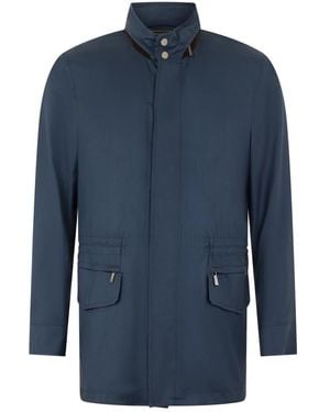 Moorer Single-Breasted Coats - Blue