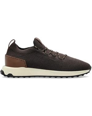 Tod's Schoenen ,Bruin ,Leer Run 63K Calzino Sneakers - Zwart