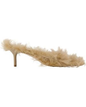 Acne Studios Schoenen ,Furry Kitten Heel Sandalen - Naturel
