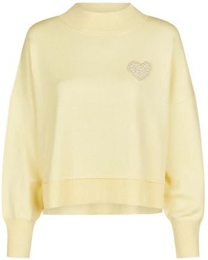 MARC AUREL Hoodies & Sweatvesten ,Geel ,Džemperis Ar Sirdsveida Pērlīšu Izšuvumu