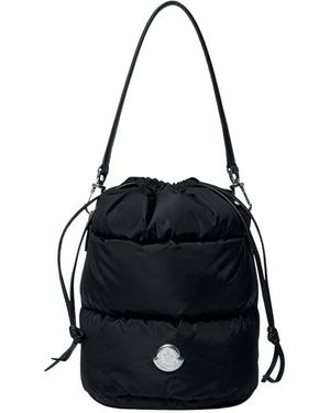 Moncler Gepolsterte Bucket Bag Mit Lederbesatz - Schwarz