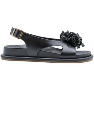 Paloma Barceló Flat Sandals - Black