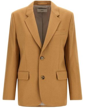 Ami Paris Single-Breasted Wollblazer - Braun