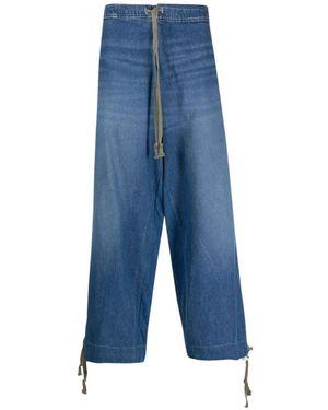 Greg Lauren Jeans ,Blauw ,Katoen Hybrid Loose-Fit Drawstring Jeans