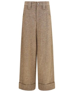 Brunello Cucinelli Wijde Broek - Naturel