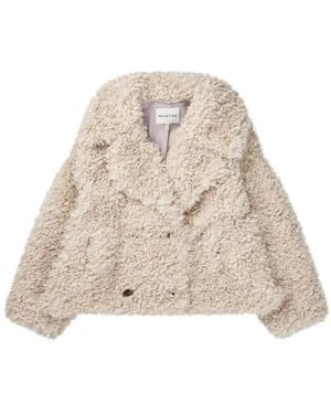 Munthe Kurze Teddyjacke Mit Doppelreihiger Knopfleiste - Natur