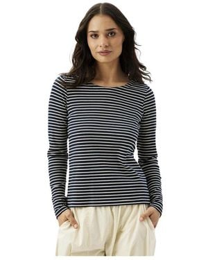iN FRONT Gestreiftes langarm-t-shirt navy - Schwarz