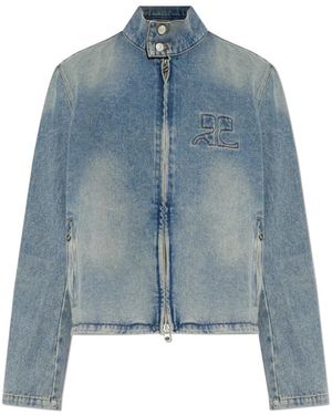 Courreges City Shadow Denim Jacket - Blauw