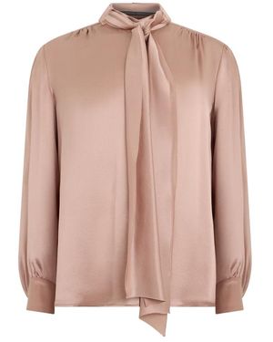Alberta Ferretti Satijnen Blouse Met Strik - Roze