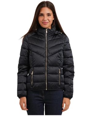 Yes-Zee Jassen ,Blauw ,Polyester J007M500 Quilted Jacket - Zwart