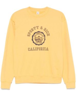 Sporty & Rich Cotton Sweatshirt - Yellow