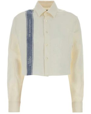 JW Anderson Ivory Linen Shirt - Blau