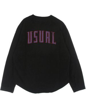 USUAL Schwarzes Langarmshirt Mit V-Ausschnitt