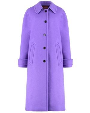 Gucci Single-Breasted Coats - Purple
