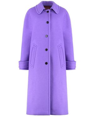 Gucci Cashmere Wollen Jas Compact - Paars
