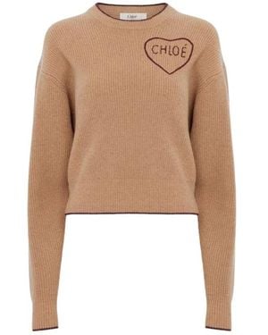Chloé Round-Neck Knitwear - Neutro