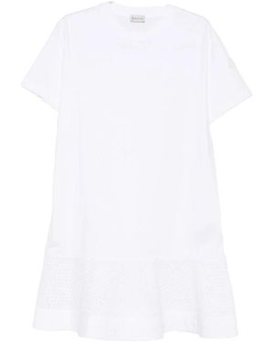 Moncler Kleedjes ,Wit ,Mini-Jurk Met Ruches