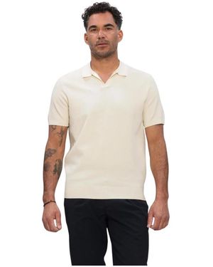 Profuomo Tops ,Geel ,Katoen Polo Open Collar Luxury Basic - Wit