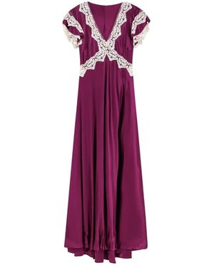Alberta Ferretti Viscose Lange Jurk - Paars