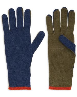 Gallo Einfarbige blaue handschuhe mit kontrastierenden details