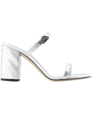 McQueen Heeled Mules - Blanco